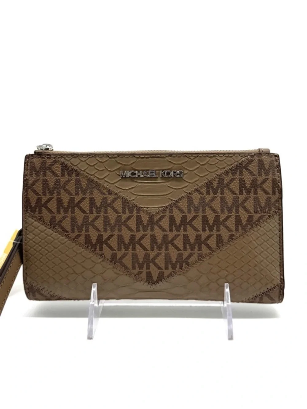 Michael Kors Large Jet Set Travel Logo Double Zip Wallet Dusk Multi